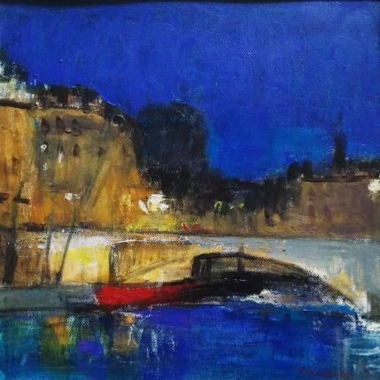Painting Night in Paris by Fernando | Painting Figurative Oil Architecture, Urban