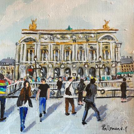 Peinture Opéra Garnier par Lallemand Yves | Tableau Figuratif Acrylique Urbain
