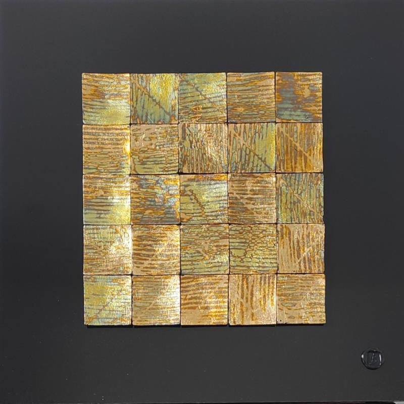 Peinture Trinidad par Bauquel Véronique | Tableau Abstrait Minimaliste Bois Collage Résine
