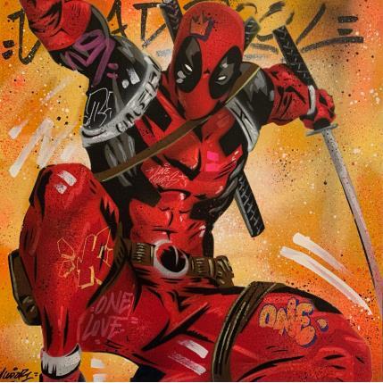 Painting Deadpool samourai by Lemoine Mael | Painting Pop-art Acrylic, Graffiti Pop icons