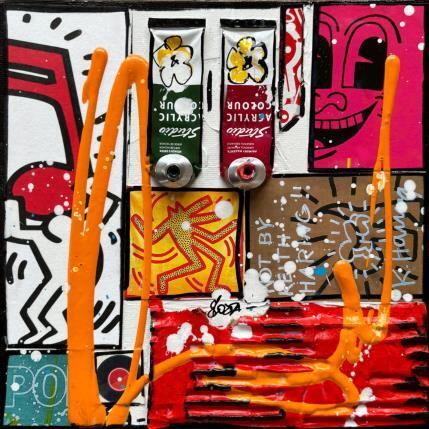 Painting Tribute to Keith Haring by Costa Sophie | Painting