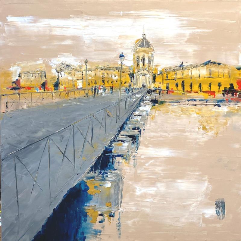 Peinture Pont des Arts par Raffin Christian | Tableau Figuratif Urbain Huile