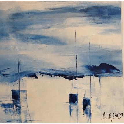 Painting Marine blue 54 by Le Diuzet Albert | Painting Figurative Oil Pop icons