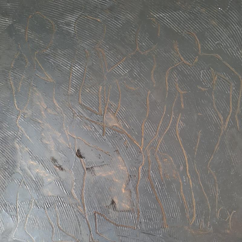 Painting Déshabillé noir by Malfreyt Corinne | Painting Figurative Nude Minimalist Oil