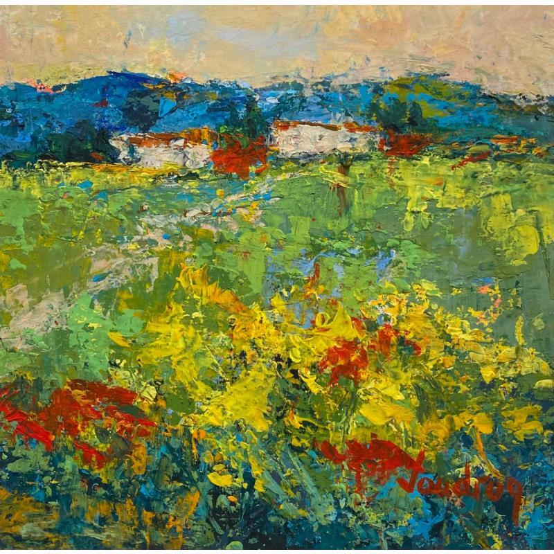 Peinture Le petit Luberon à Lauris par Vaudron | Tableau Figuratif Paysages Gouache