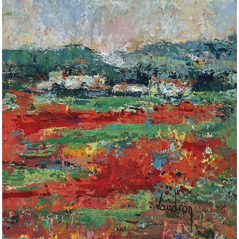 Peinture Coquelicots en Provence par Vaudron | Tableau Figuratif