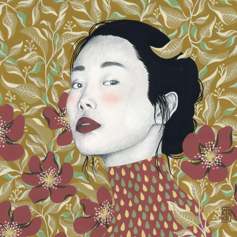 Painting Daphné by Alie Loizel | Painting Figurative Portrait Acrylic