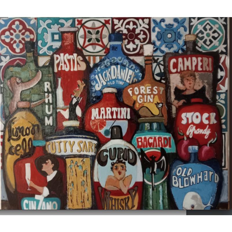 Peinture Bodega par Villanueva Puigdelliura Natalia | Tableau Figuratif Natures mortes Huile