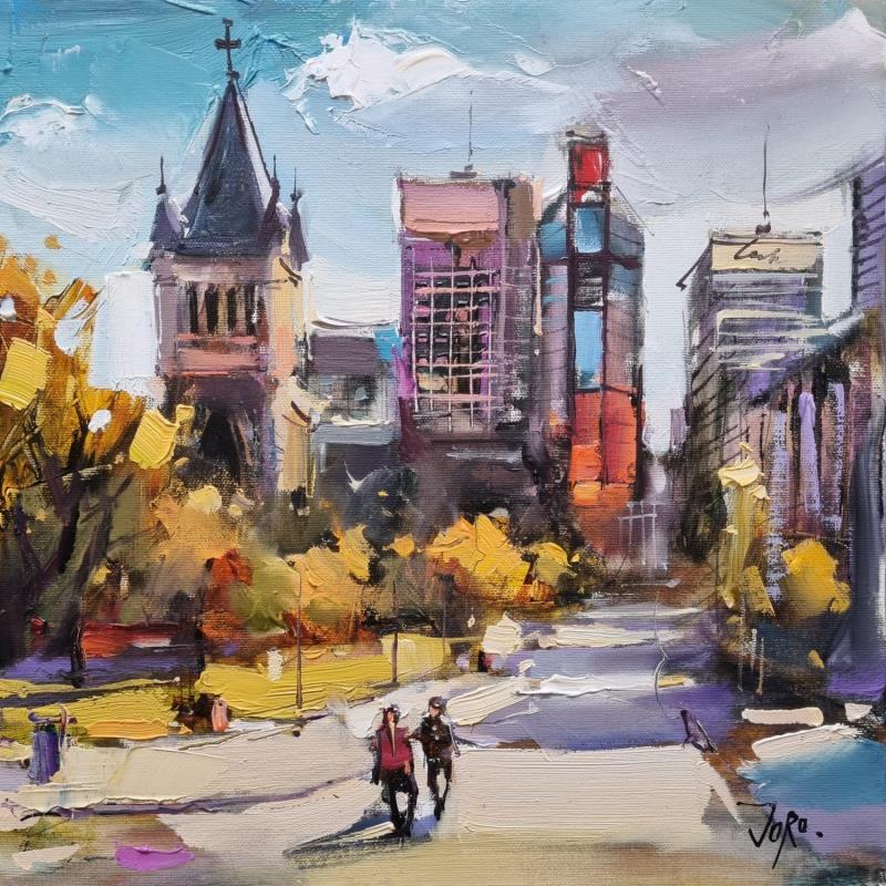 Painting Rue McTavish by Joro | Painting Figurative Urban Oil