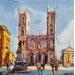 Peinture Basilique Notre-Dame de Montréal par Joro | Tableau Figuratif Urbain Huile