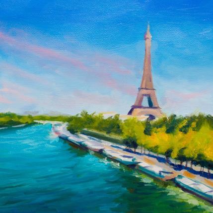 Painting Seine et Tour Eiffel by Eugène Romain | Painting Figurative Oil Landscapes, Pop icons