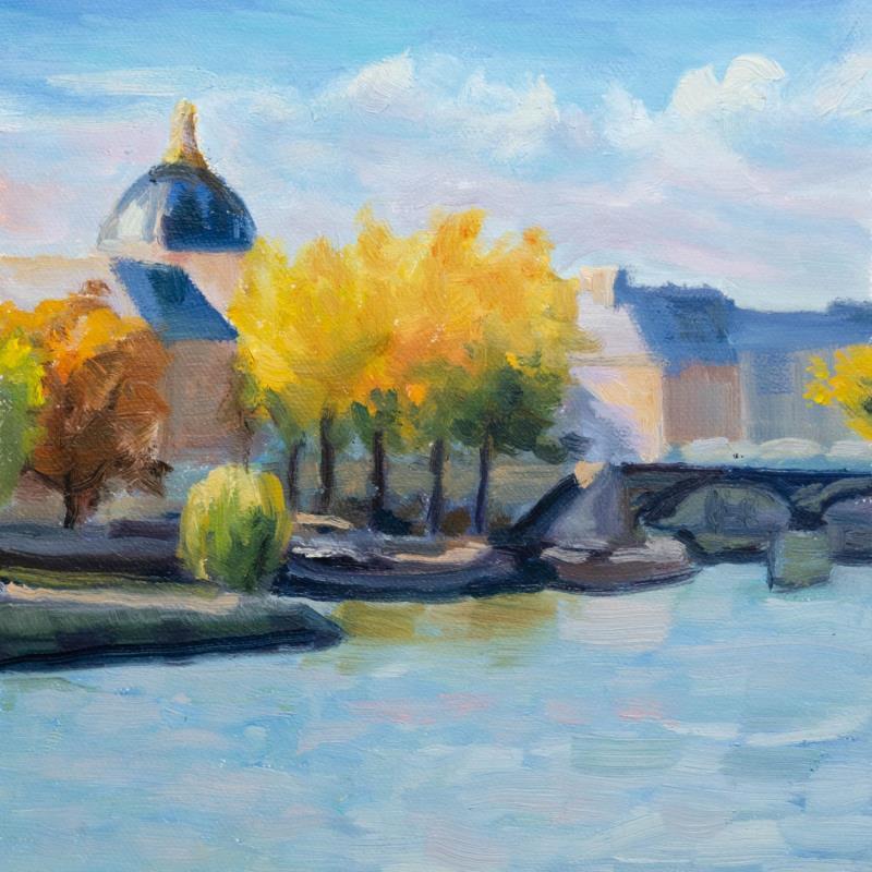 Gemälde Vue de la Seine von Eugène Romain | Gemälde Figurativ Landschaften Öl