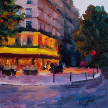 Painting Café de nuit by Eugène Romain | Painting Figurative Oil Landscapes, Pop icons