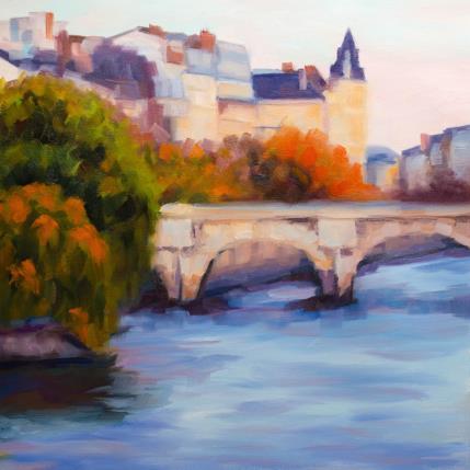 Peinture Ambiance Parisienne par Eugène Romain | Tableau Figuratif Huile Paysages