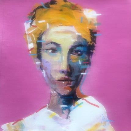 Painting Visage rose by Yavru Irfan | Painting Figurative Oil Pop icons