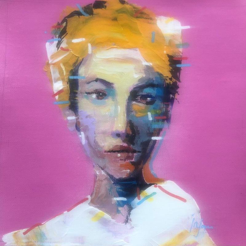 Peinture Visage rose par Yavru Irfan | Tableau Figuratif Huile