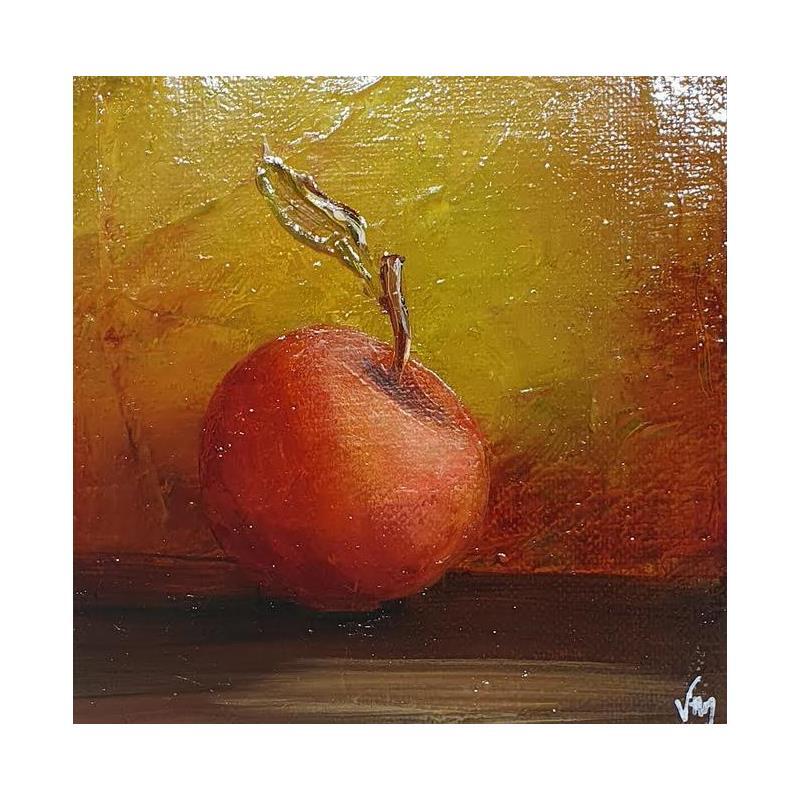 Painting Peach by Vinnie | Painting Figurative Still-life Oil