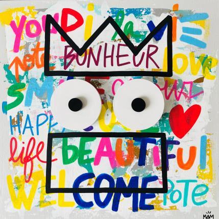 Painting GOOD VIBES by Mam | Painting Pop-art Acrylic Minimalist, Pop icons, Portrait