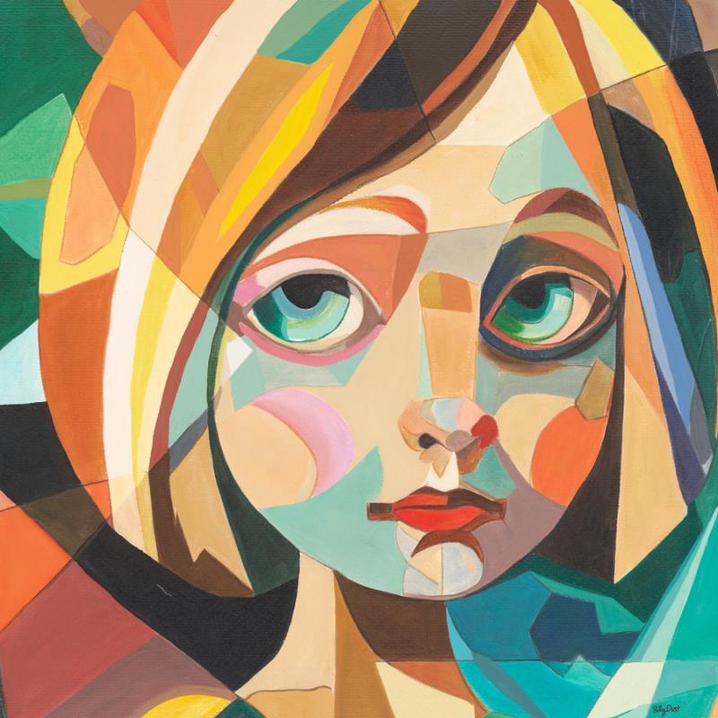 Peinture Leo par Billy Dust | Tableau Abstrait Portraits Acrylique