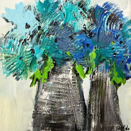 Gemälde Fleurs bleus von Shahine | Gemälde Figurativ Öl