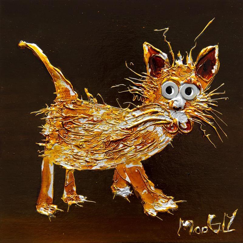 Peinture TROGNUS par Moogly | Tableau Art Singulier Animaux Carton Acrylique Résine Pigments