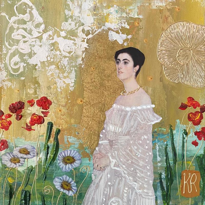Peinture Thé Wild garden  par Romanelli Karine | Tableau Figuratif Portraits Scènes de vie Acrylique Collage Posca Pastel Papier