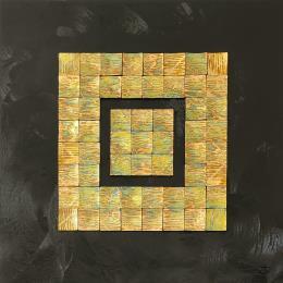 Peinture Reflets D'Eau par Bauquel Véronique | Tableau Abstrait Acrylique, Bois, Collage, Laque, Métal, Résine Minimaliste