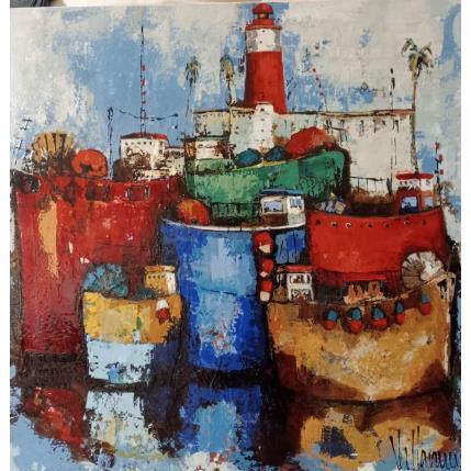 Gemälde Puerto Pesca von Villanueva Puigdelliura Natalia | Gemälde Figurativ Öl Marine