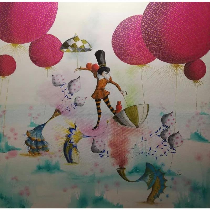 Painting Umbrella by Nai | Painting Surrealism Acrylic Gluing