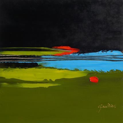 Painting Dernier soleil by Gaultier Dominique | Painting Abstract Oil Minimalist