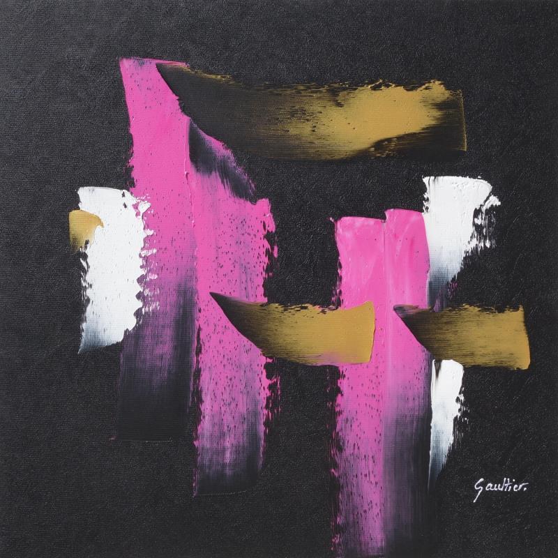 Gemälde Au bout de la nuit von Gaultier Dominique | Gemälde Abstrakt Landschaften Minimalistisch Öl