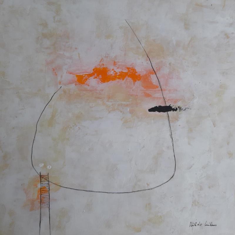 Peinture abstract white B 87 par Wilms Hilde | Tableau Abstrait Acrylique Collage