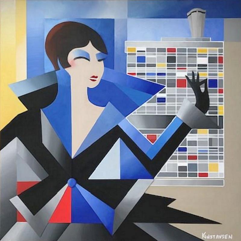 Pintura Radieuse  por Gustavsen Karl | Pintura Figurativo Mode Life style Arquitectura Acrílico Collage