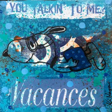 Peinture Snoopy snorkling par Kikayou | Tableau Pop-art Acrylique, Collage, Graffiti Icones Pop