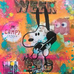 Painting Snoopy I phone by Kikayou | Painting Pop-art Acrylic, Gluing, Graffiti Pop icons