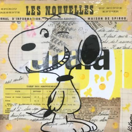 Peinture Snoopy pop par Kikayou | Tableau Pop-art Acrylique, Collage, Graffiti Icones Pop