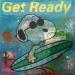 Peinture Snoopy surfing par Kikayou | Tableau Pop-art Icones Pop Graffiti Acrylique Collage
