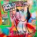 Peinture Droopy happy par Kikayou | Tableau Pop-art Icones Pop Graffiti Acrylique Collage