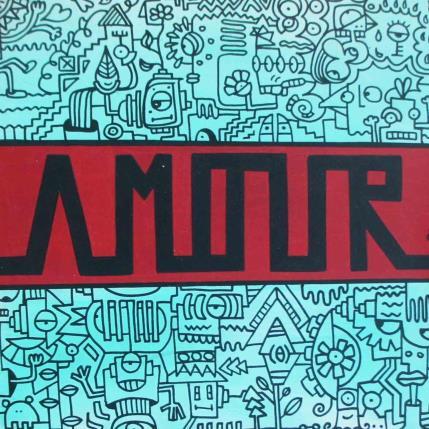 Painting AMOUR by Fanny | Painting Pop-art Acrylic Pop icons