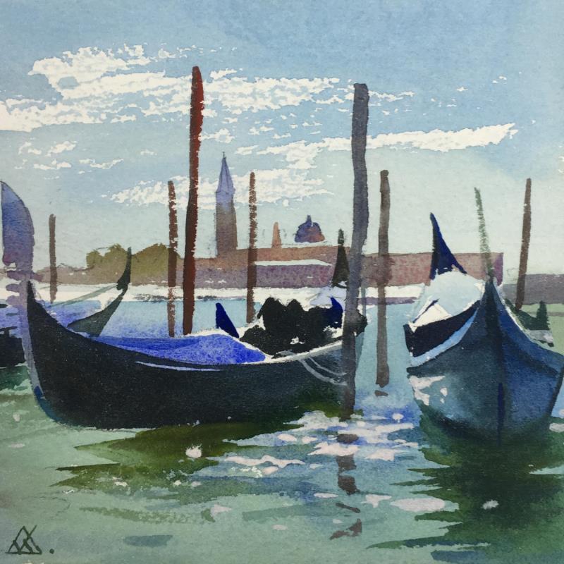 Peinture Venice - N8 par Khodakivskyi Vasily | Tableau Figuratif Urbain Aquarelle