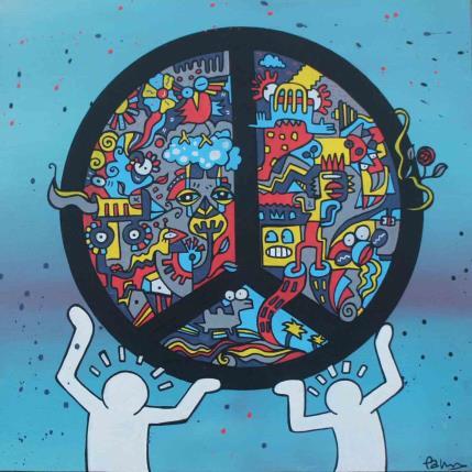 Painting Porteurs de paix by Fanny | Painting Pop-art Acrylic