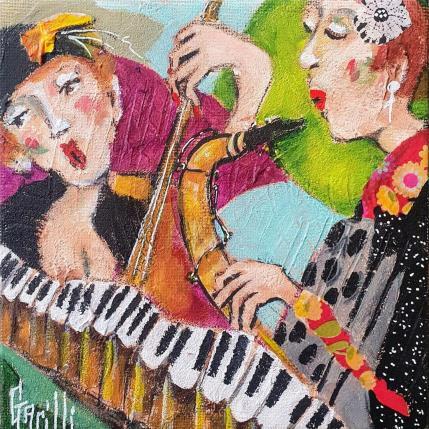 Peinture Two sisters par Garilli Nicole | Tableau Figuratif Acrylique Scènes de vie