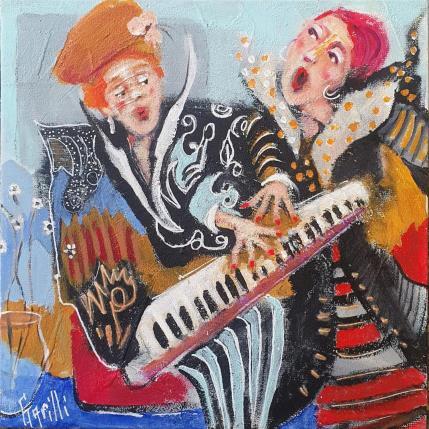 Peinture Blue notes par Garilli Nicole | Tableau Figuratif Acrylique Scènes de vie
