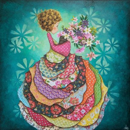 Peinture Apolline par Blais Delphine | Tableau Figuratif Acrylique, Collage Enfant, Scènes de vie