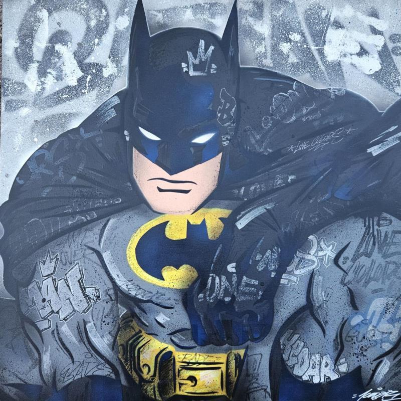 Peinture Batman  par Lemoine Mael | Tableau Pop-art Icones Pop Graffiti Acrylique