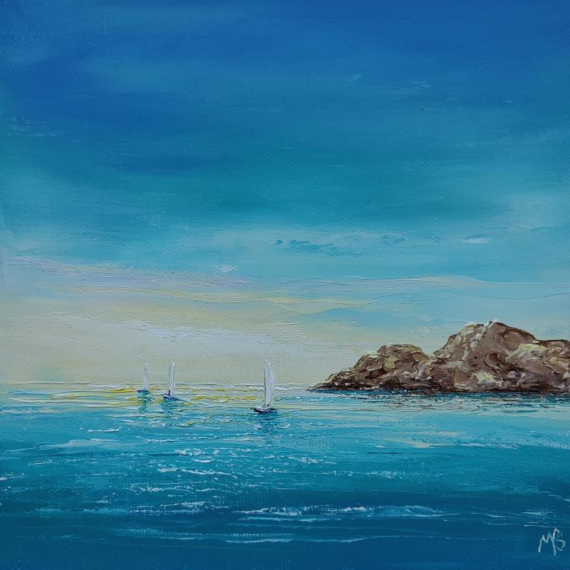 Painting Azuréenne by Blandin Magali | Painting Figurative Landscapes Oil