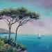 Pintura Les pins parasols por Blandin Magali | Pintura Figurativo Paisajes Aceite