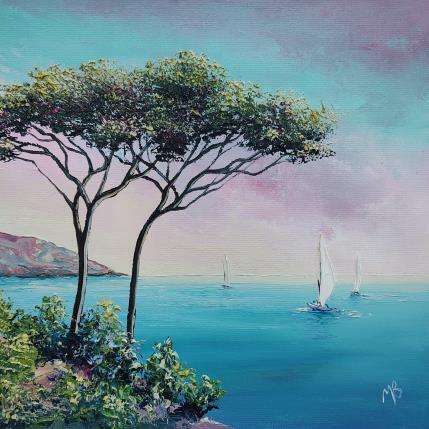 Pintura Les pins parasols por Blandin Magali | Pintura Figurativo Aceite Paisajes