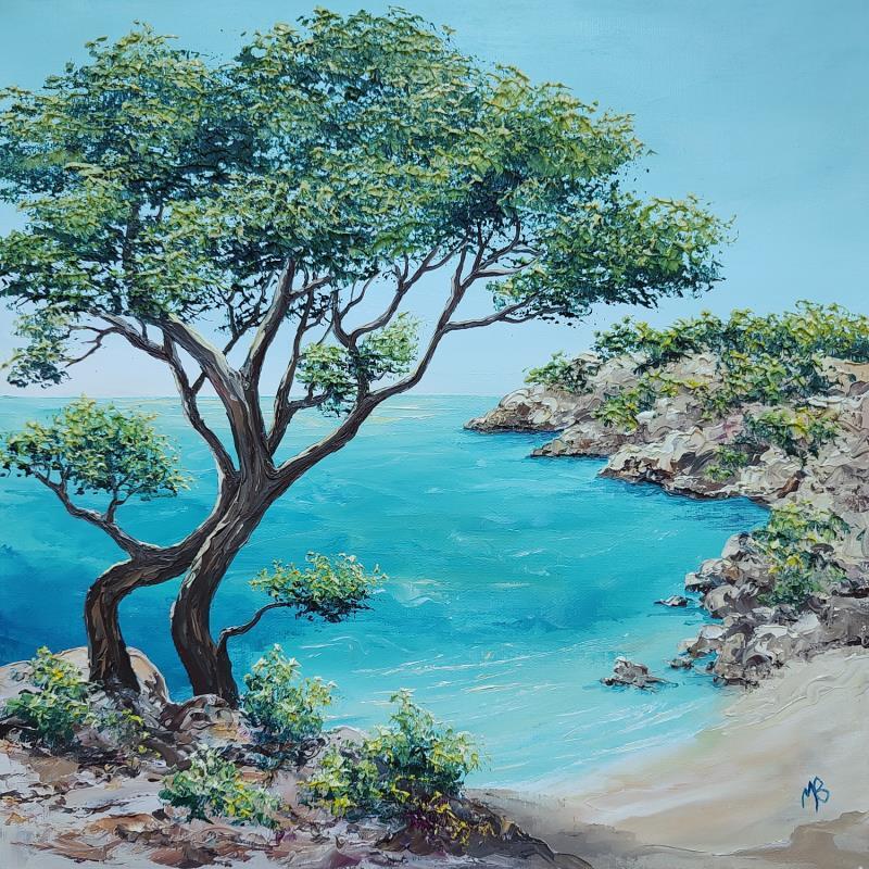 Pintura La crique por Blandin Magali | Pintura Figurativo Paisajes Aceite