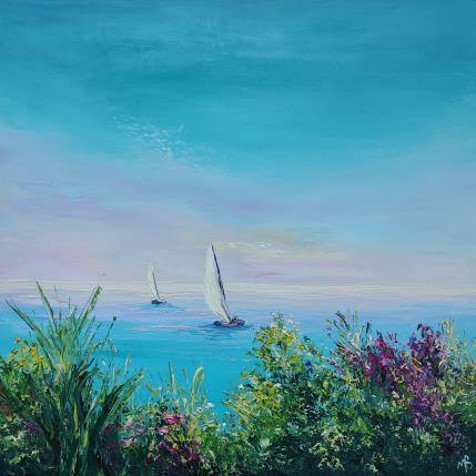 Peinture les voiliers heureux par Blandin Magali | Tableau Figuratif Huile Paysages